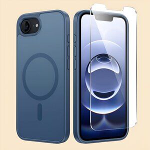 IPHONE 16 Magnetic Case, Matte Texture, Drop Protection, Slim, BLUE